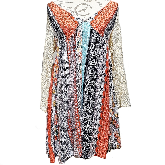 Kori boho patchwork & lace dress - Picture 2 of 8